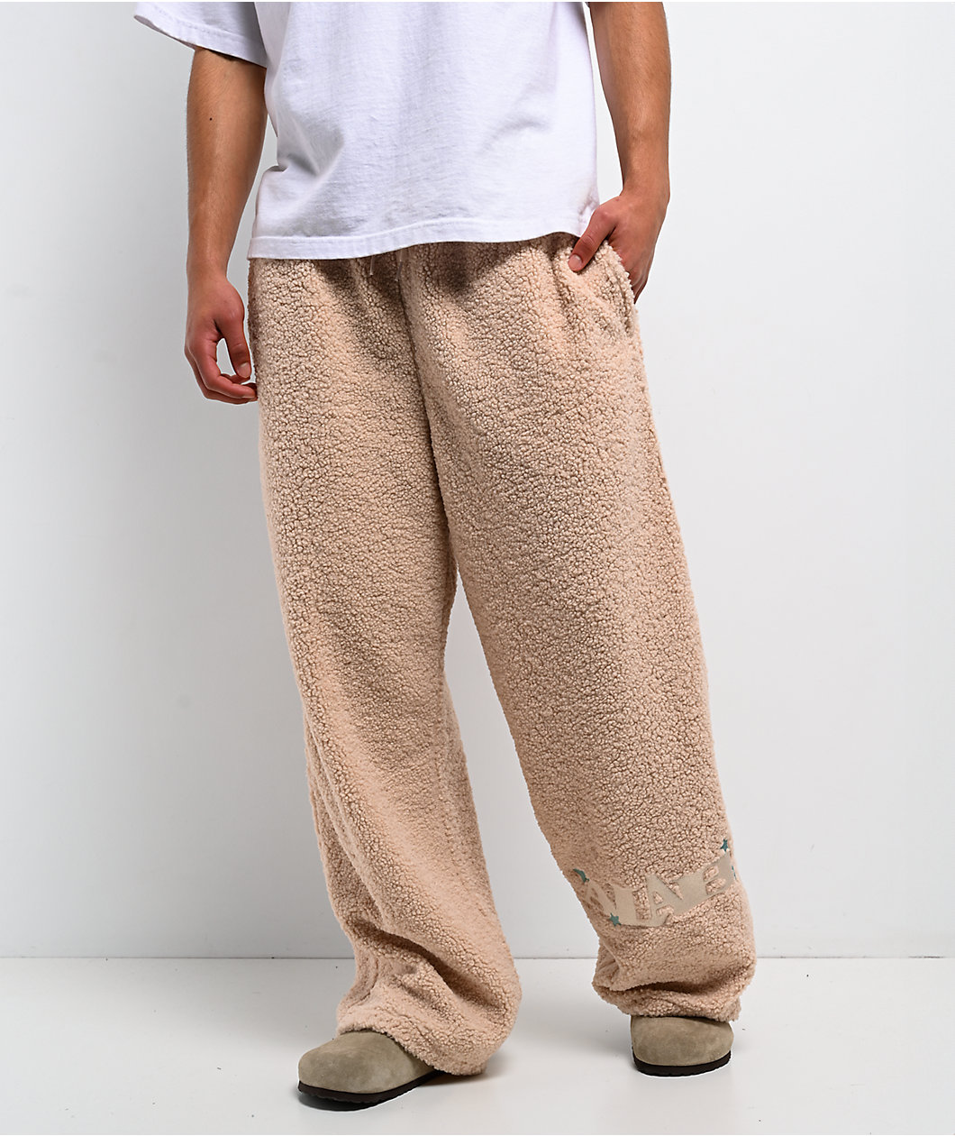 A.LAB Vibey Beige Sherpa Lounge Pants