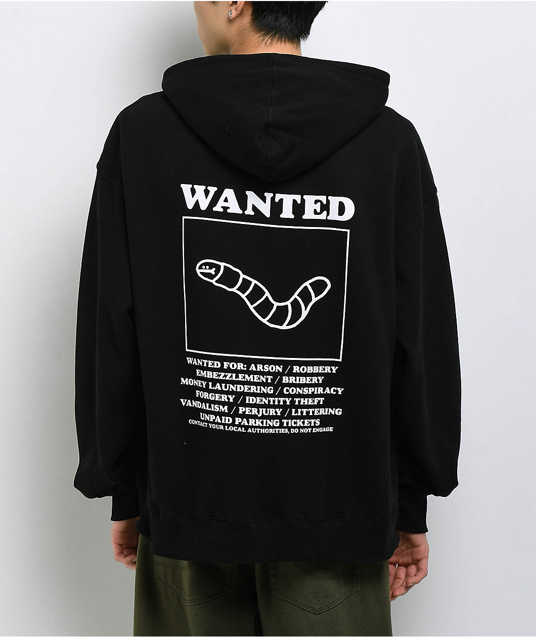 A.LAB Wanted Worm Black Hoodie