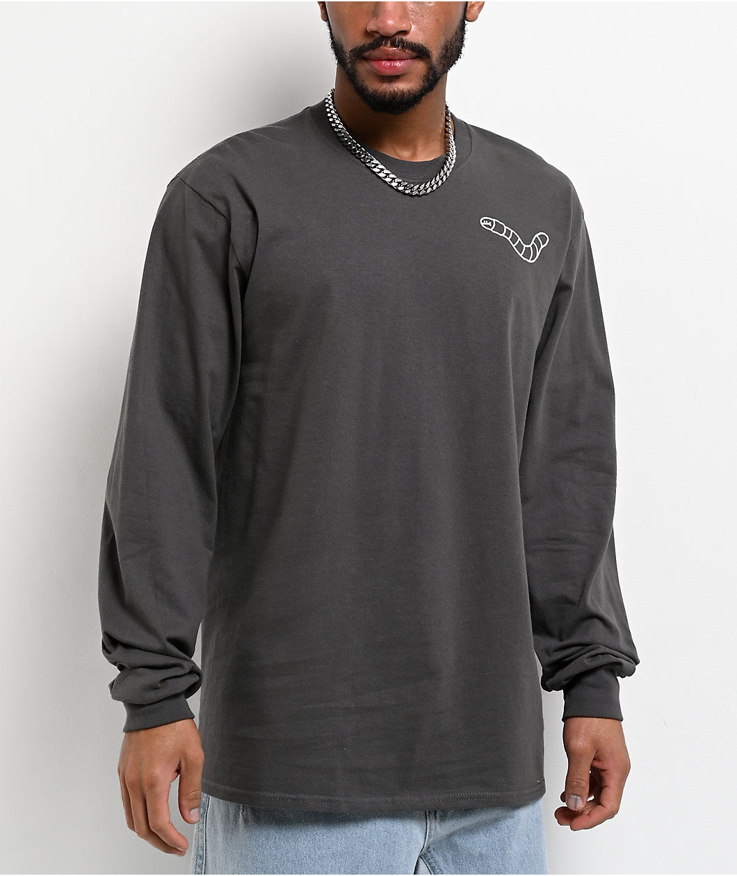 A.LAB Wanted Worm Charcoal Long Sleeve T-Shirt