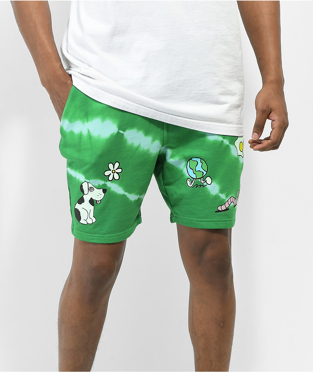 A.LAB Wavelength Green & Blue Tie Dye Sweat Shorts