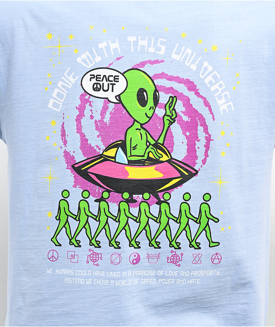 A.LAB We Leave In Peace Blue T-Shirt