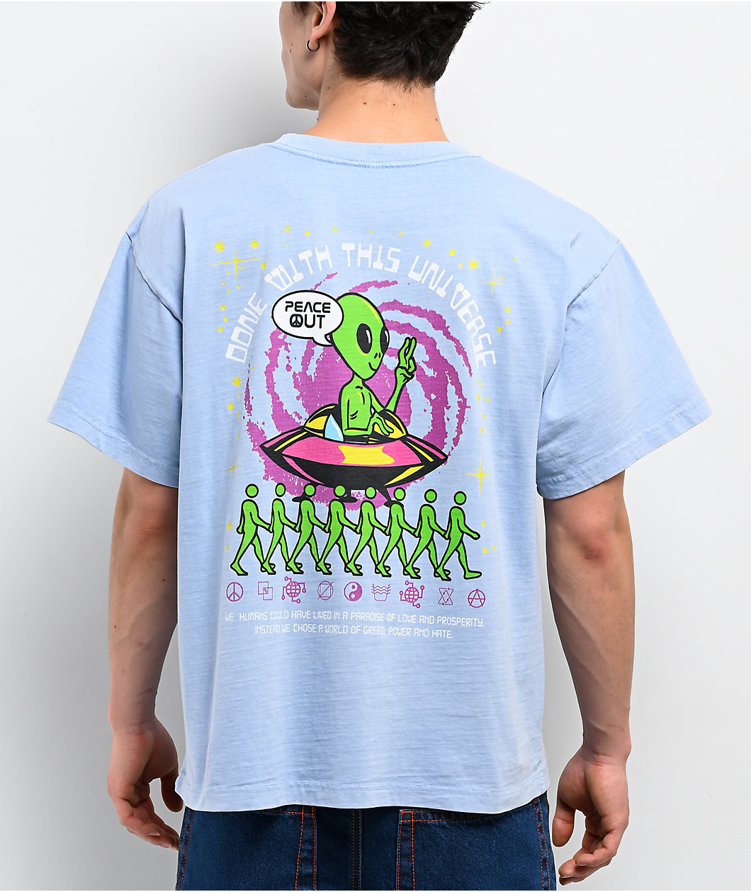 A.LAB We Leave In Peace Blue T-Shirt