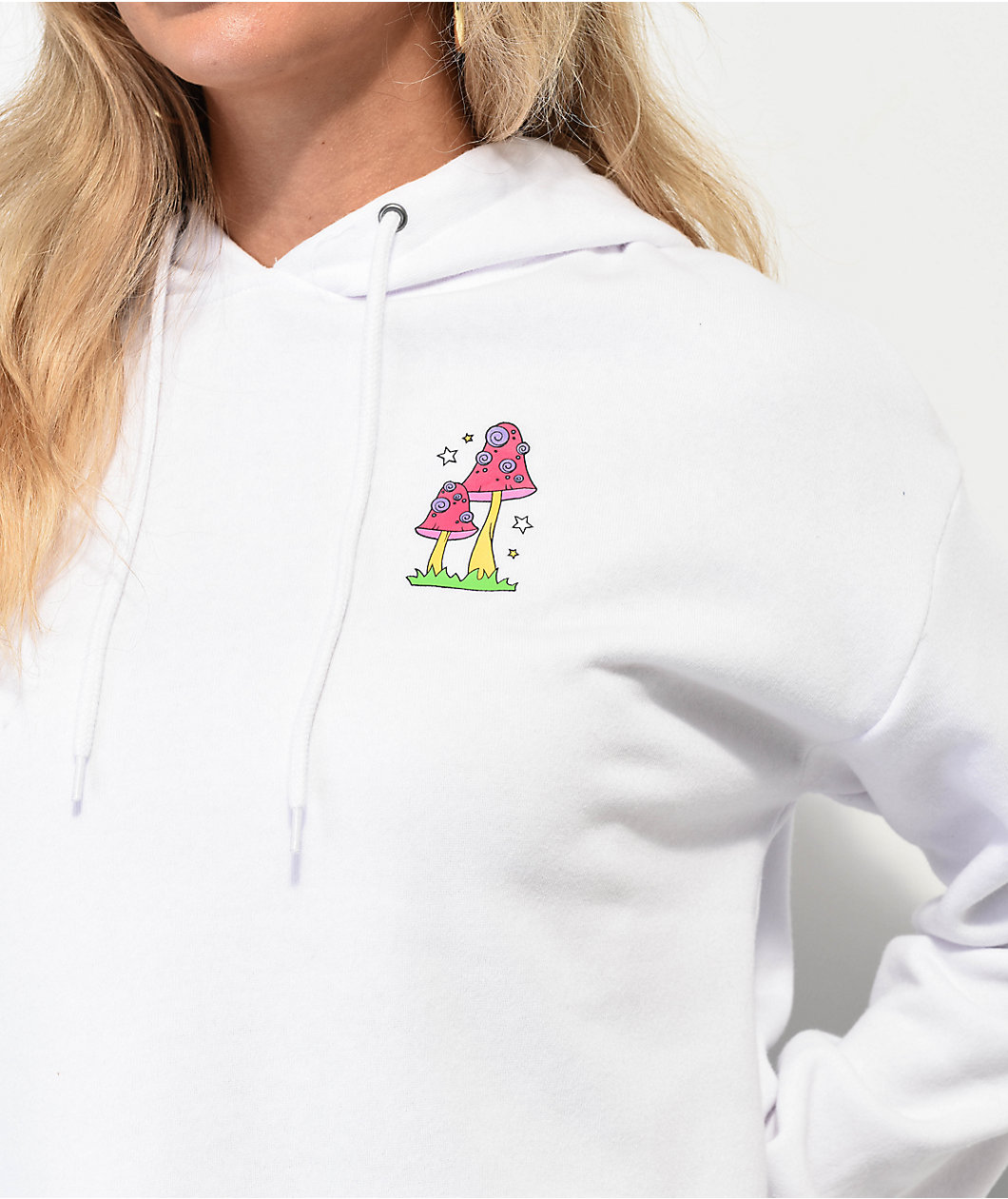 A.LAB Zaira Wizard White Crop Hoodie