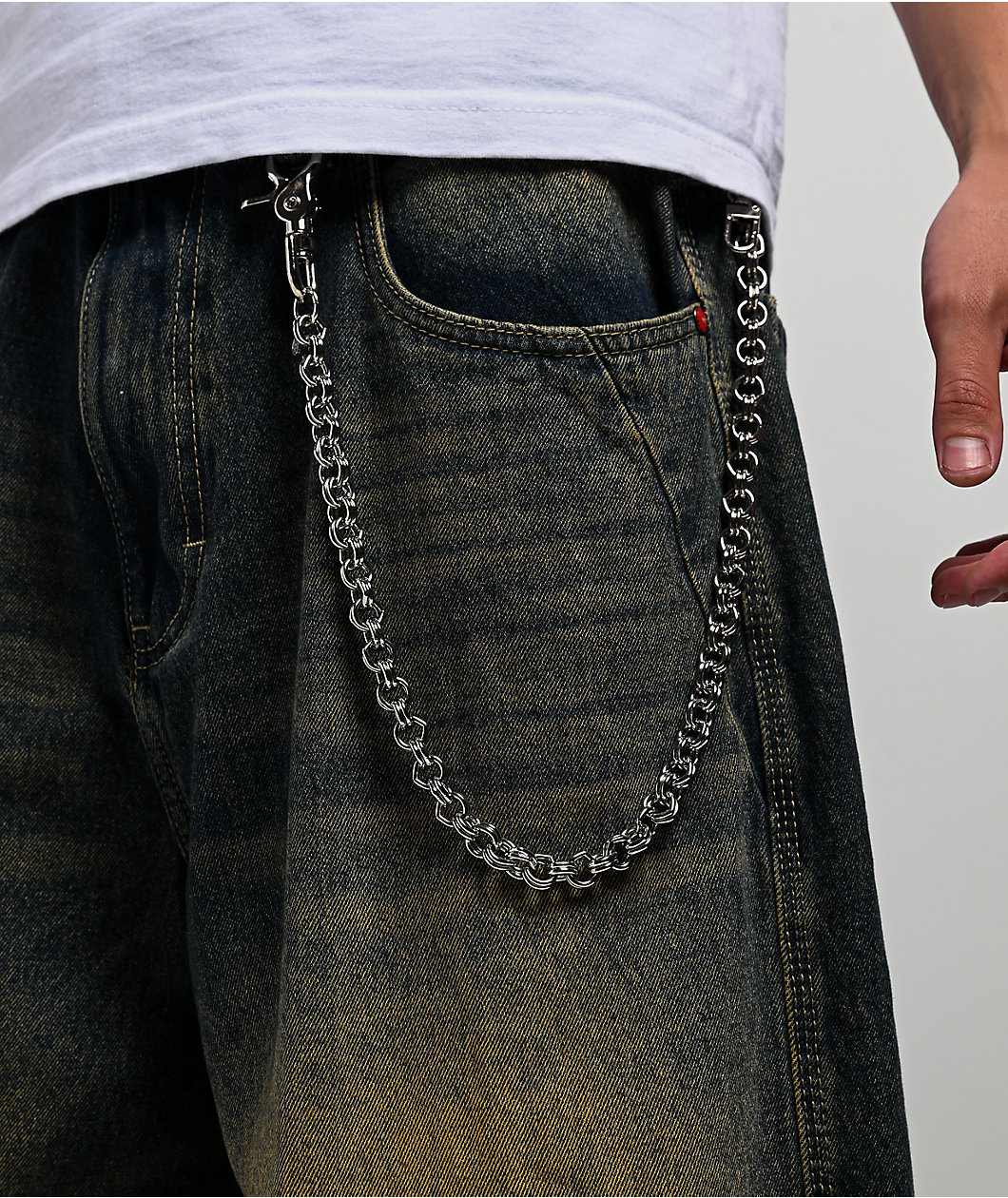 AMiGAZ Double Ring Silver Pocket Chain