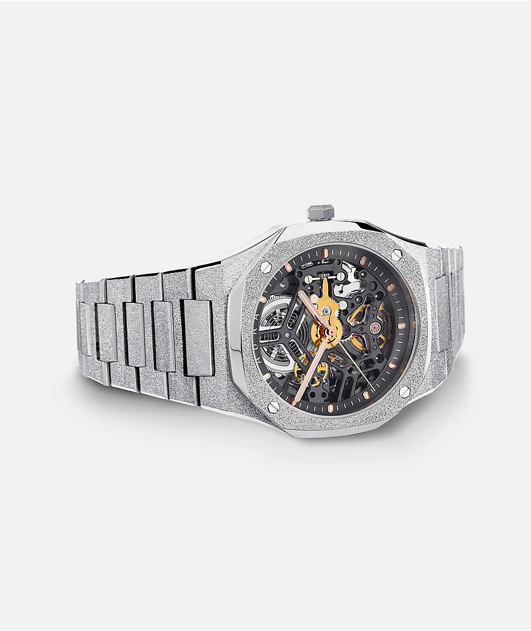 AURA Skeleton 002 Steel Frost Analog Watch