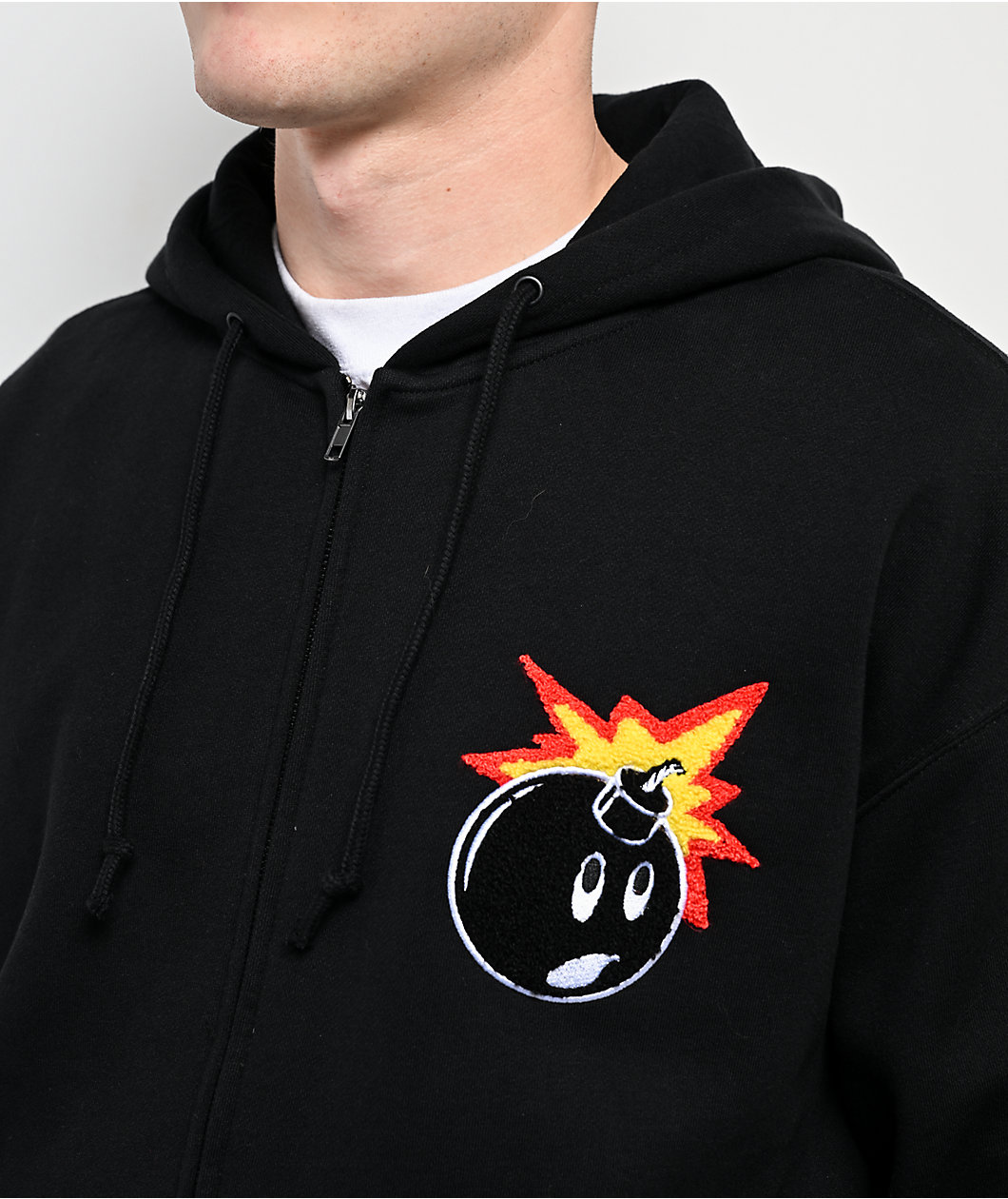 Adam Bomb OG Logo Chenille Black Zip Hoodie