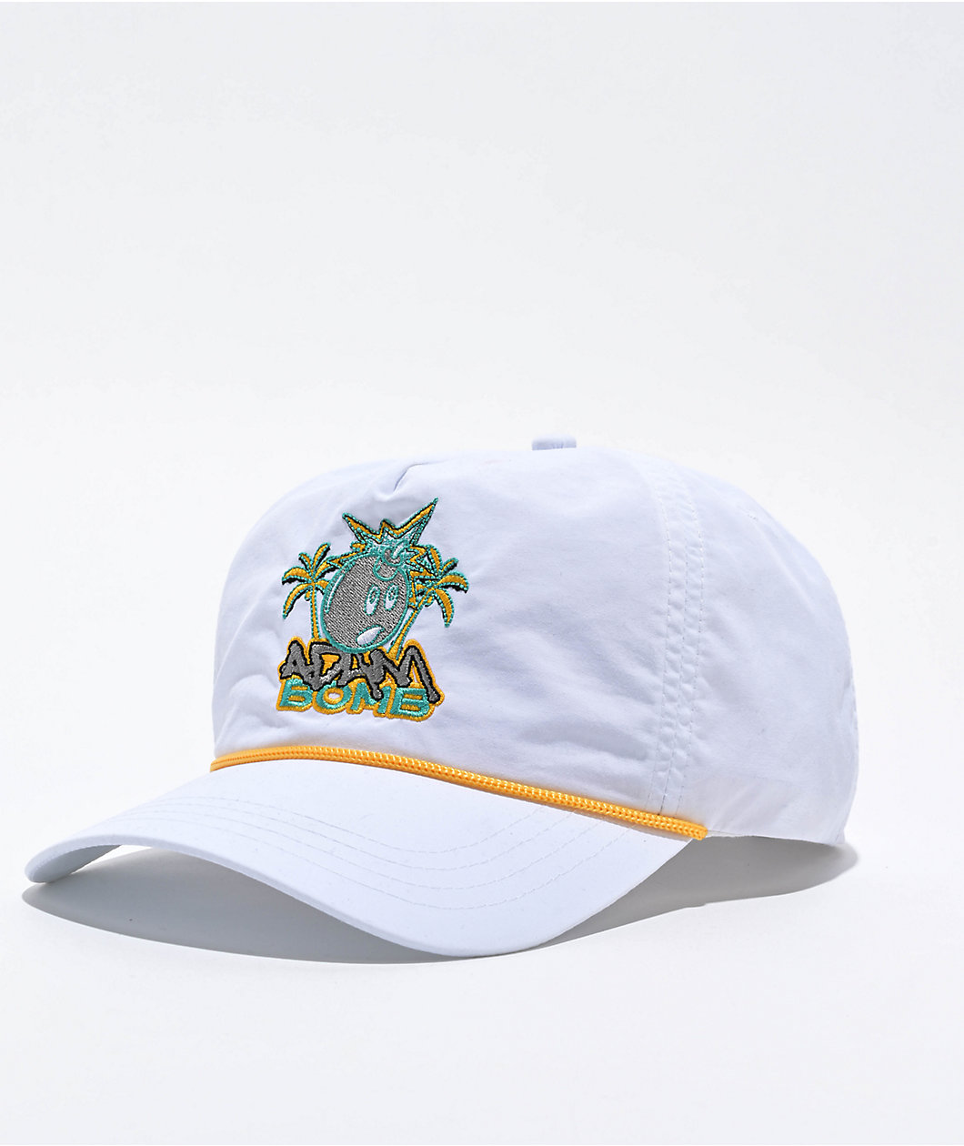 Adam Bomb Palms White Snapback Hat