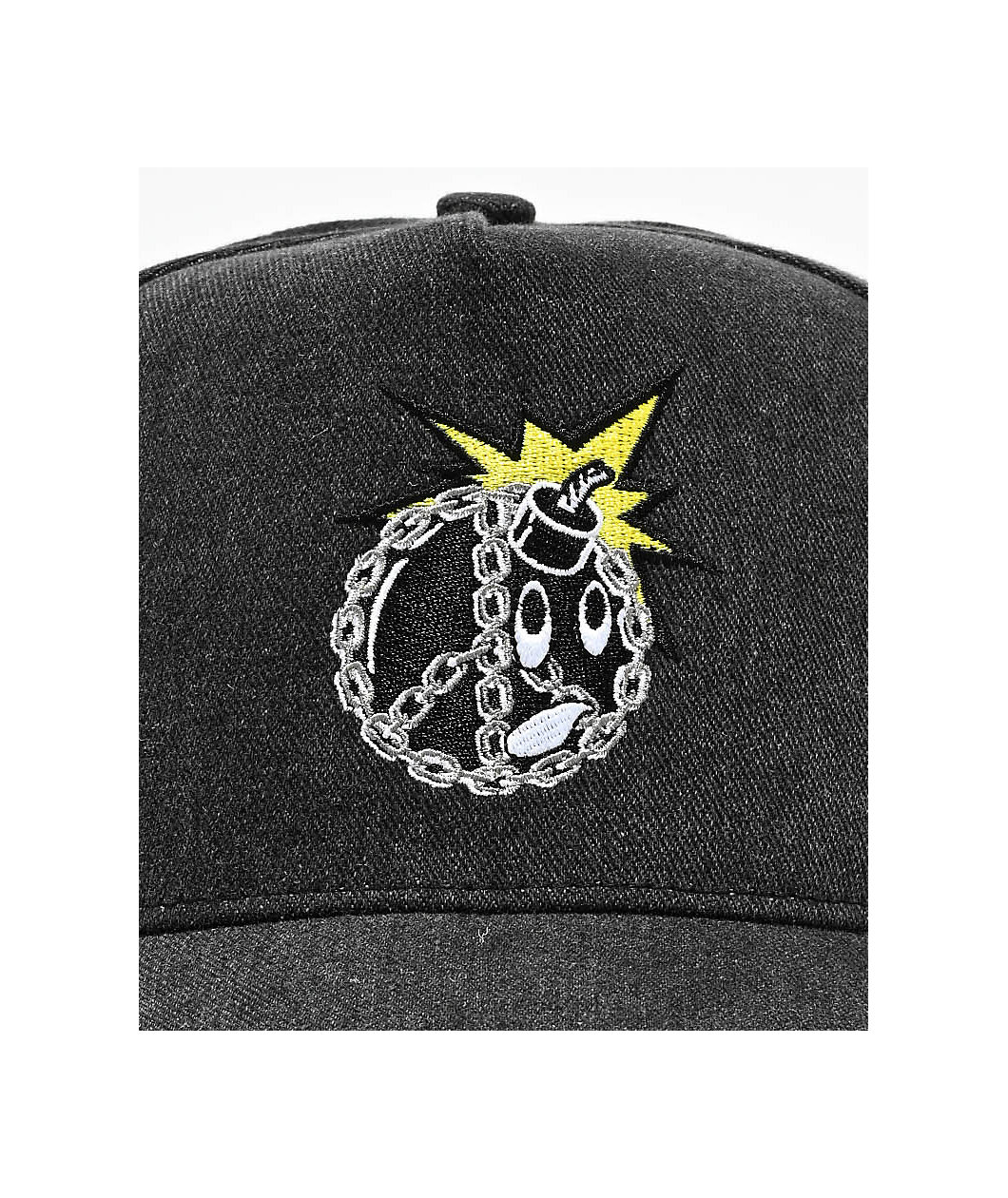 Adam Bomb Peace Chain Washed Black Snapback Hat