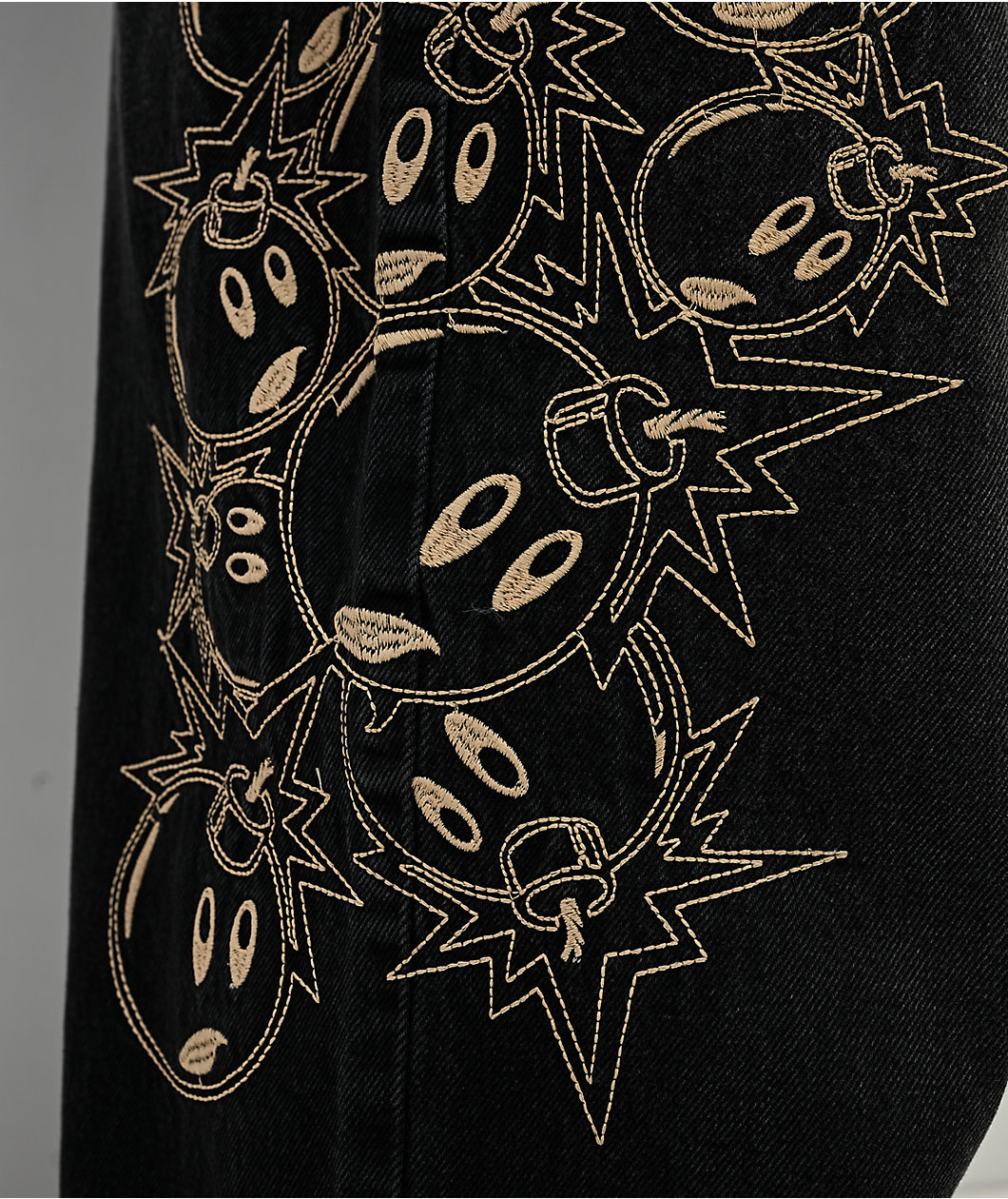 Adam Bomb Pockets Full Black Wash Baggy Jeans