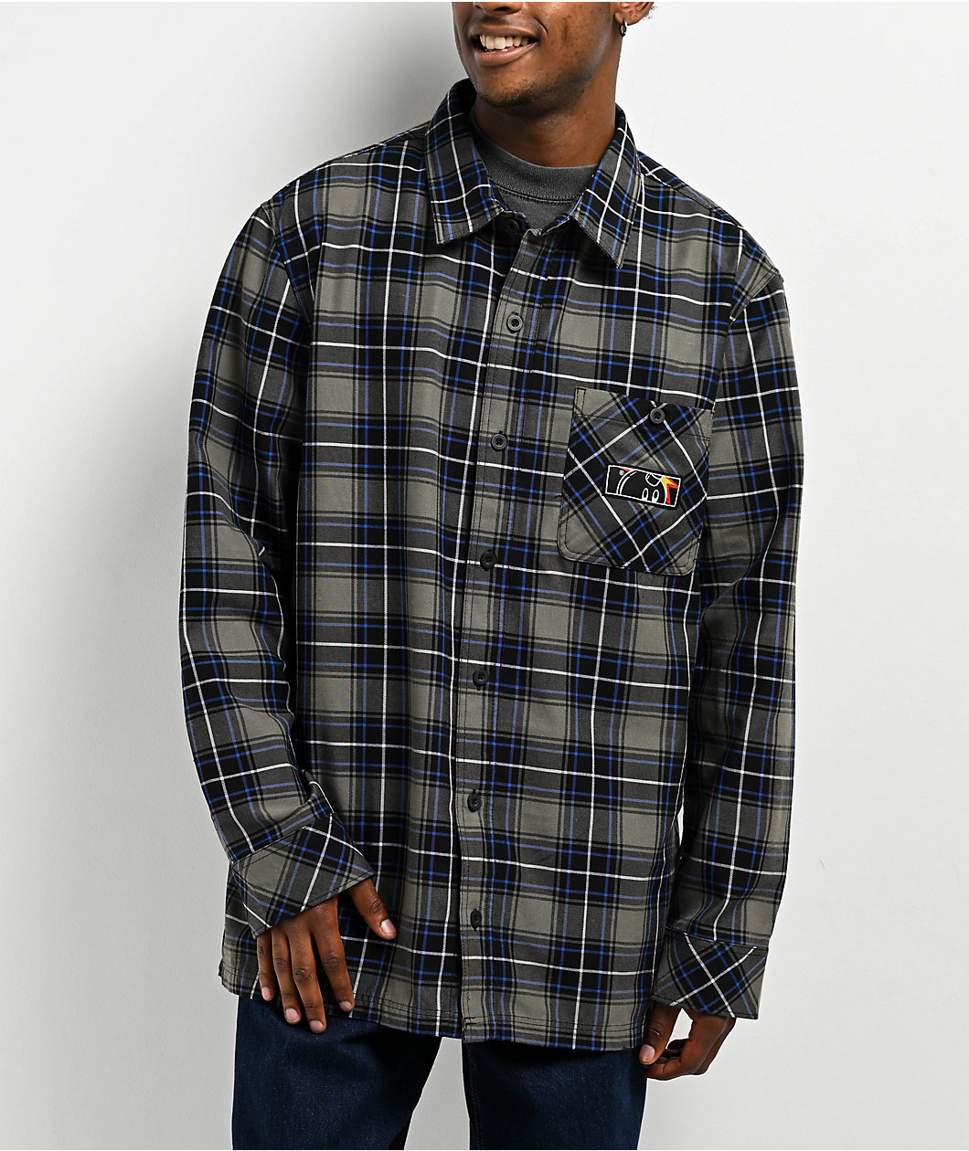 Adam Bomb Riverside Grey & Blue Flannel Shirt