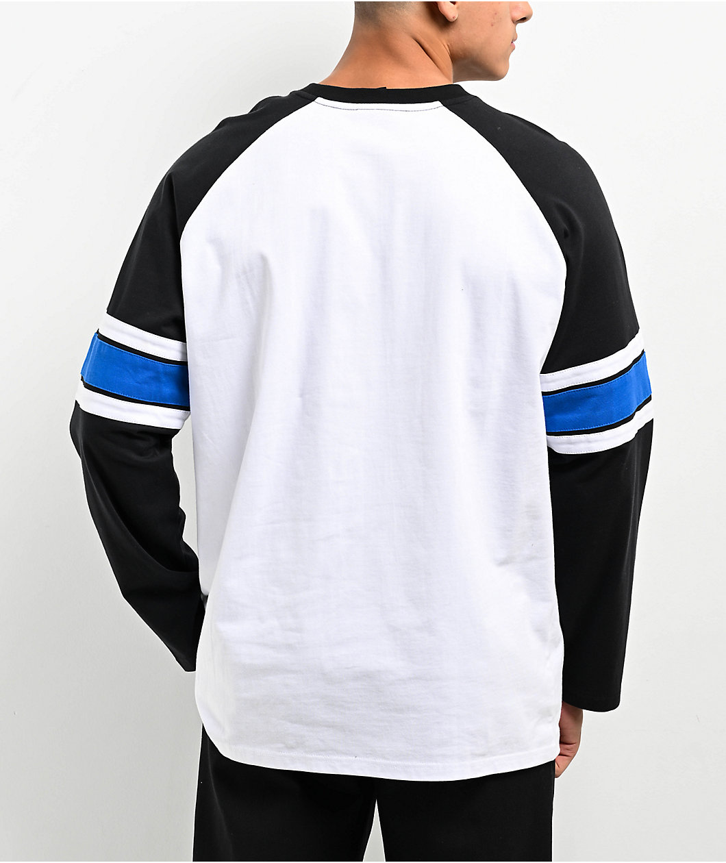 Adam Bomb Speed Bomb White & Black Long Sleeve Raglan T-Shirt