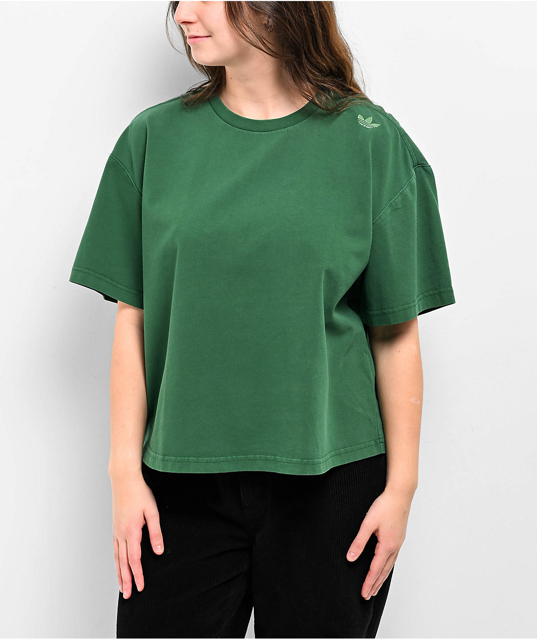 Adidas Skate Green Boxy Crop T-Shirt