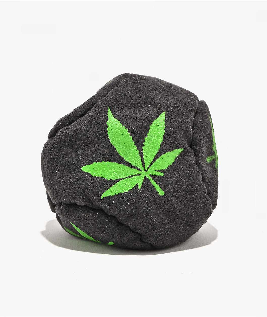 Adventure Imports Green Leaf On Black 5-Panel Hacky Sack