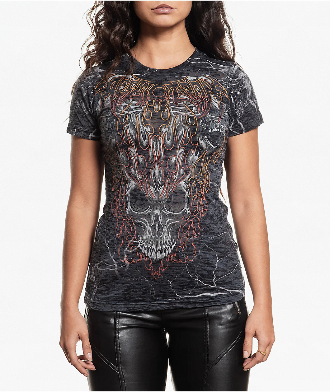 Affliction Cosmic Inferno Black Burnout T-Shirt