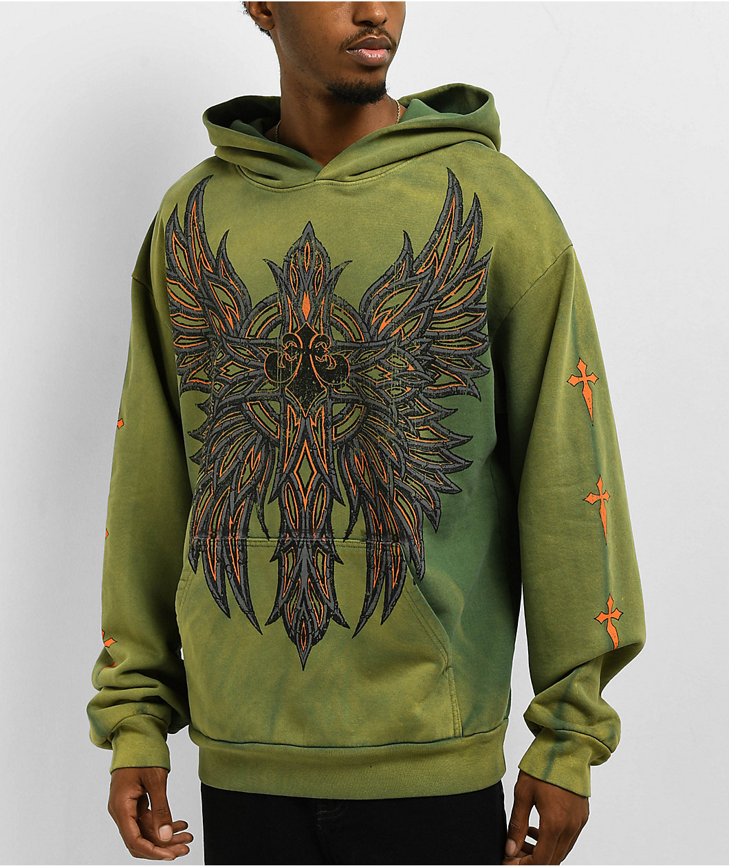 Affliction Absolution Olive Wash Hoodie