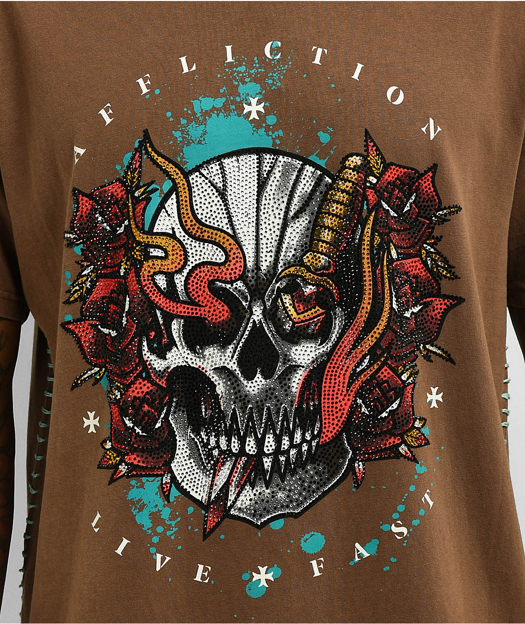 Affliction Alley Wreck Brown T-Shirt