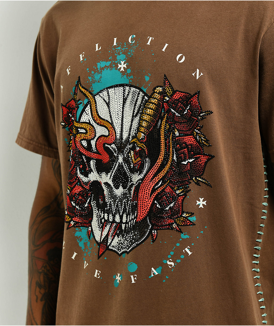 Affliction Alley Wreck Brown T-Shirt