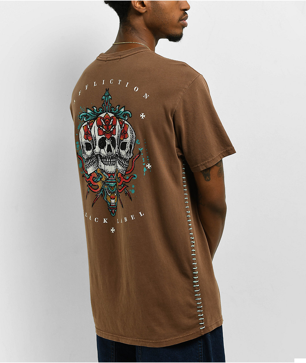 Affliction Alley Wreck Brown T-Shirt