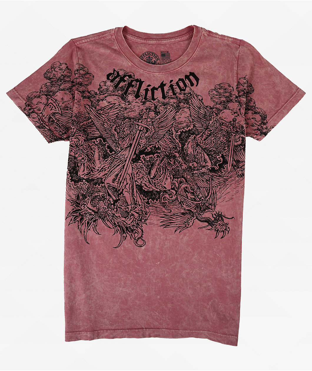 Affliction Angels Dirty Red Lava Wash T-Shirt