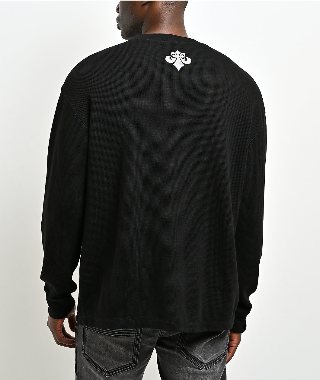 Affliction Ayala Black Thermal Long Sleeve T-Shirt