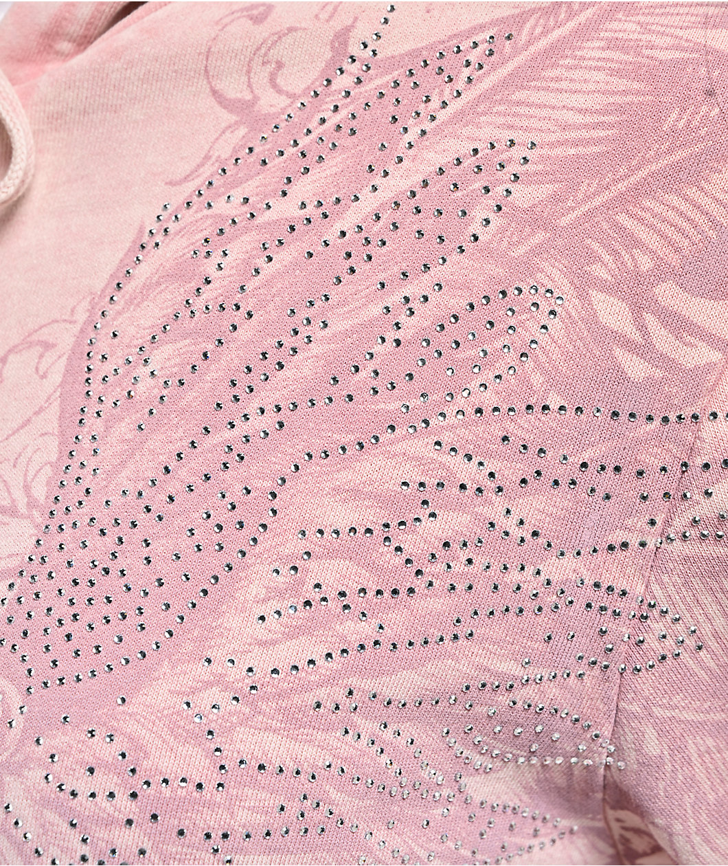 Affliction Ayala Rhinestone Pink Wash Zip Hoodie