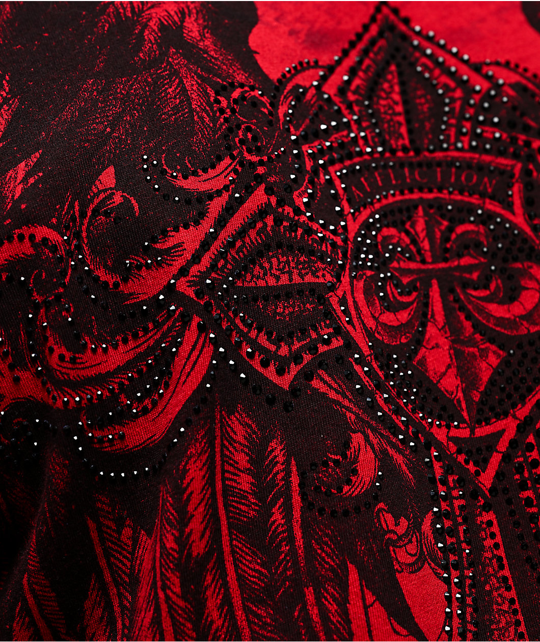 Affliction Ayala Rhinestone Red T-Shirt