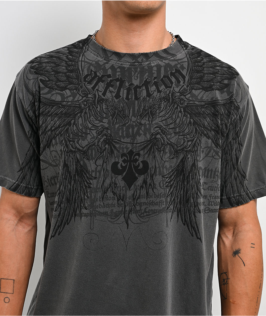 Affliction Birds Of Prey Charcoal T-Shirt