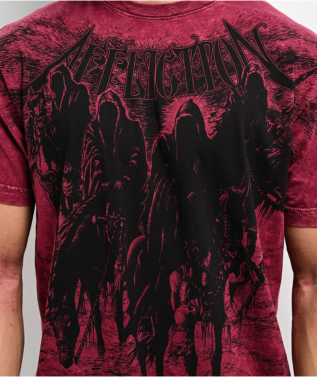 Affliction Black Knight Burgundy T-Shirt