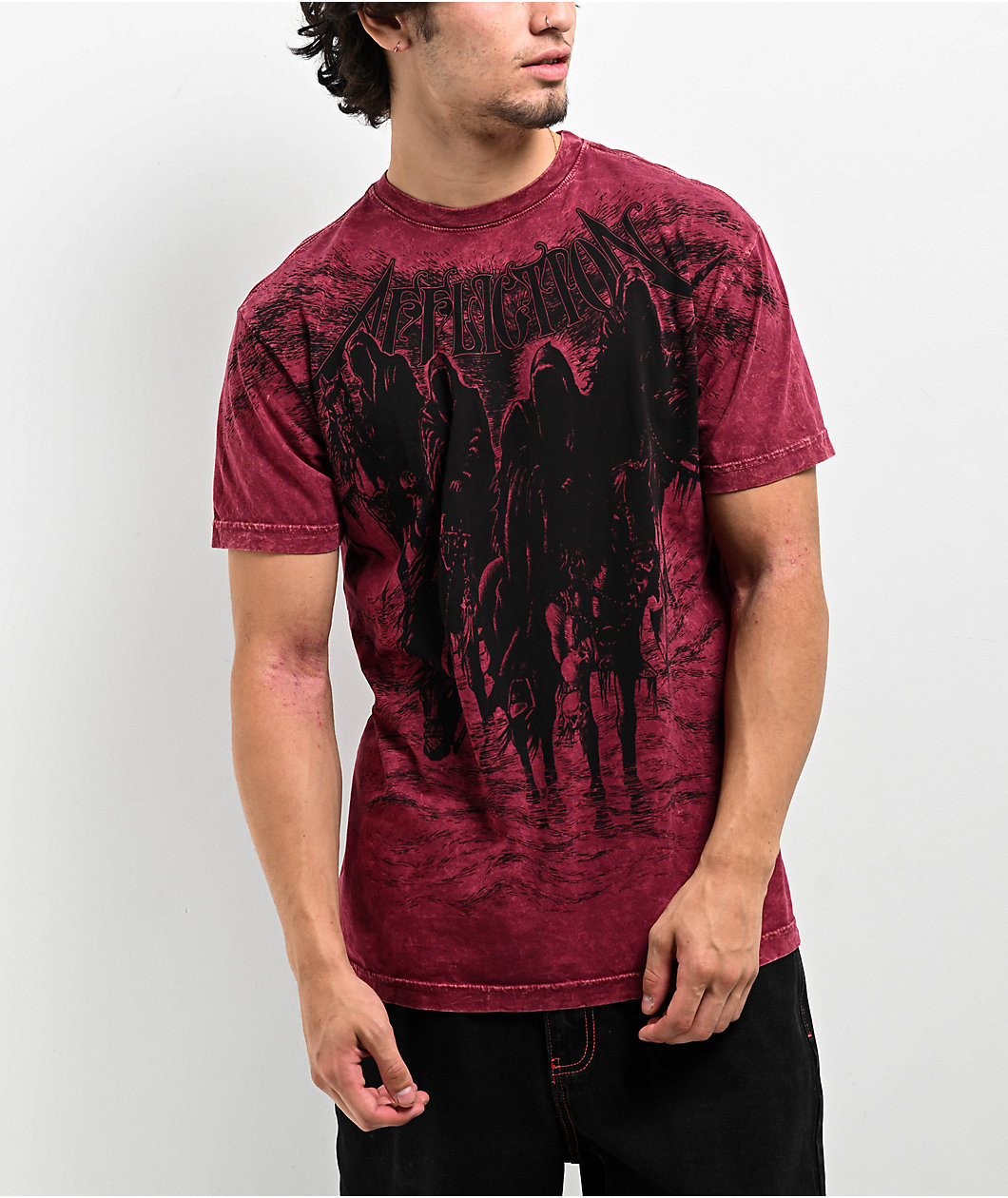 Affliction Black Knight Burgundy T-Shirt