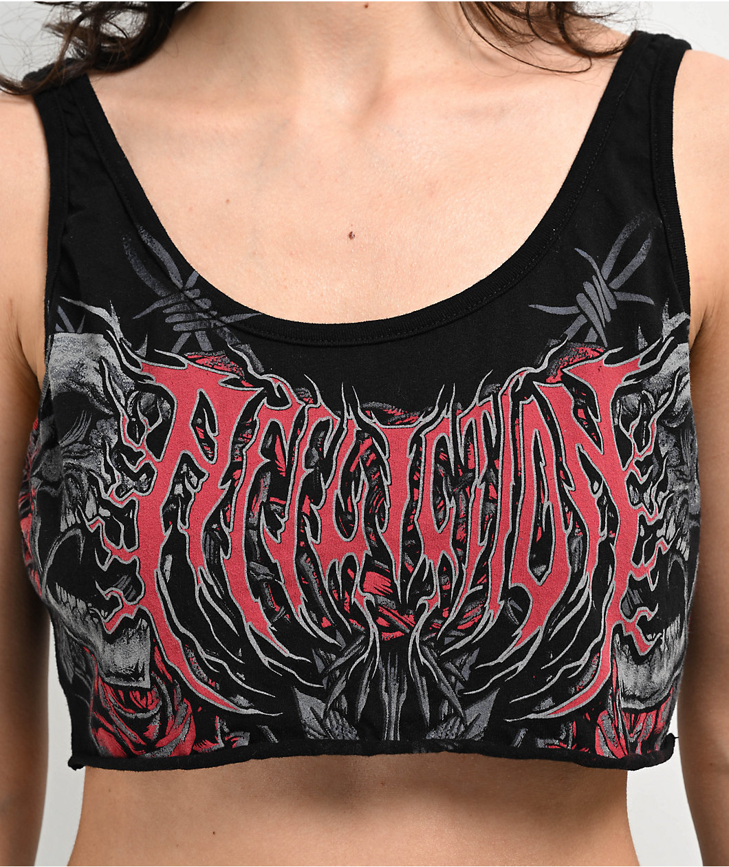 Affliction Boldletter Black Cami Crop T-Shirt