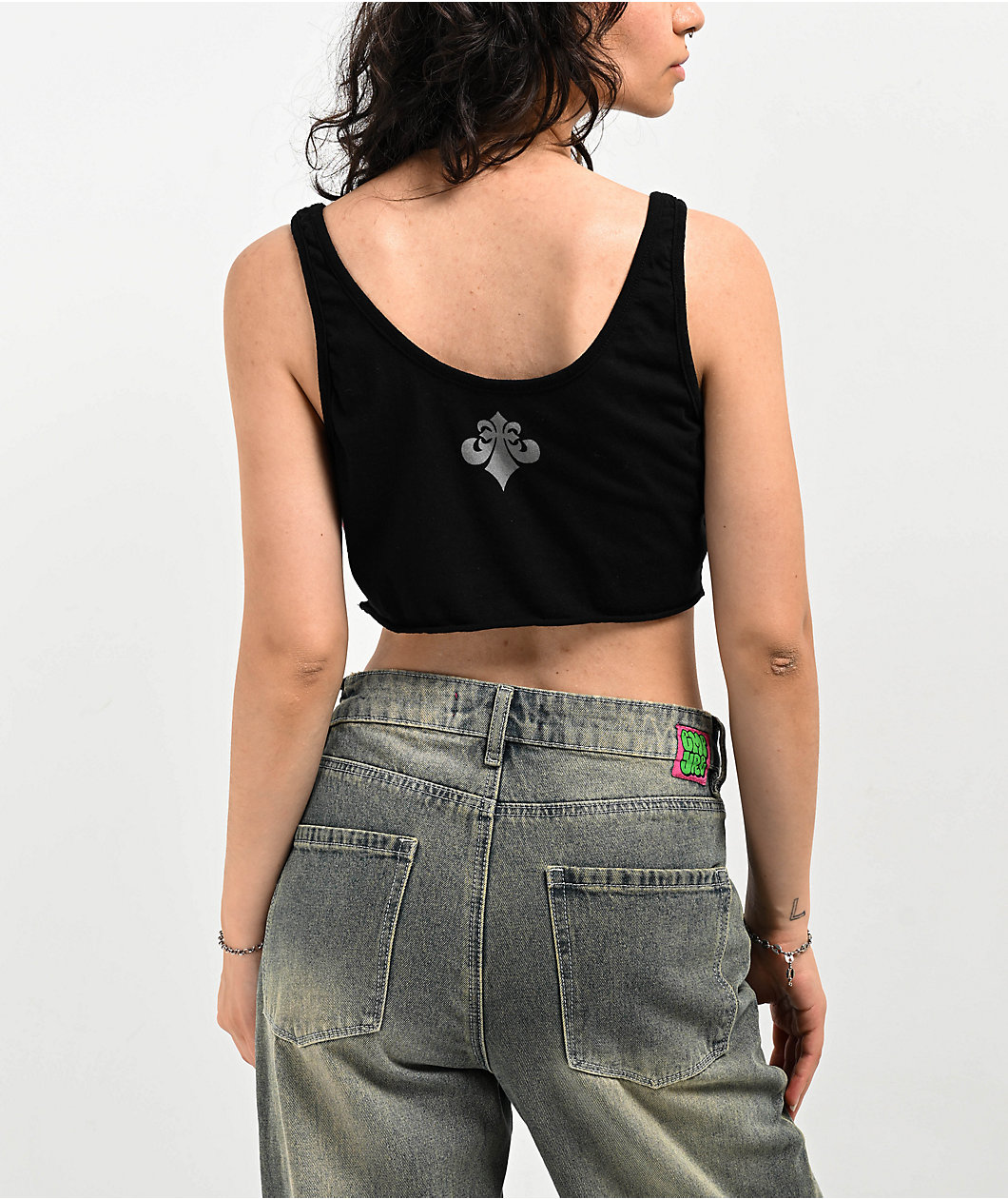 Affliction Boldletter Black Cami Crop T-Shirt