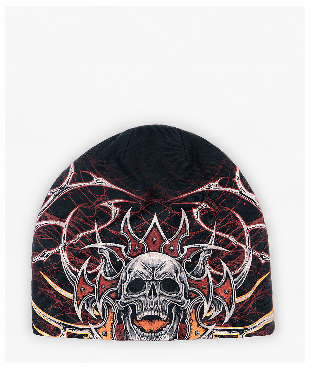 Affliction Brooding Phase Black Reversible Skully Beanie