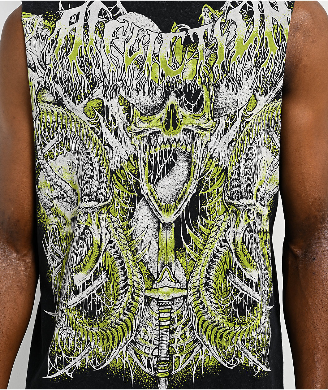 Affliction Caustic Abyss Black Lava Wash Tank Top