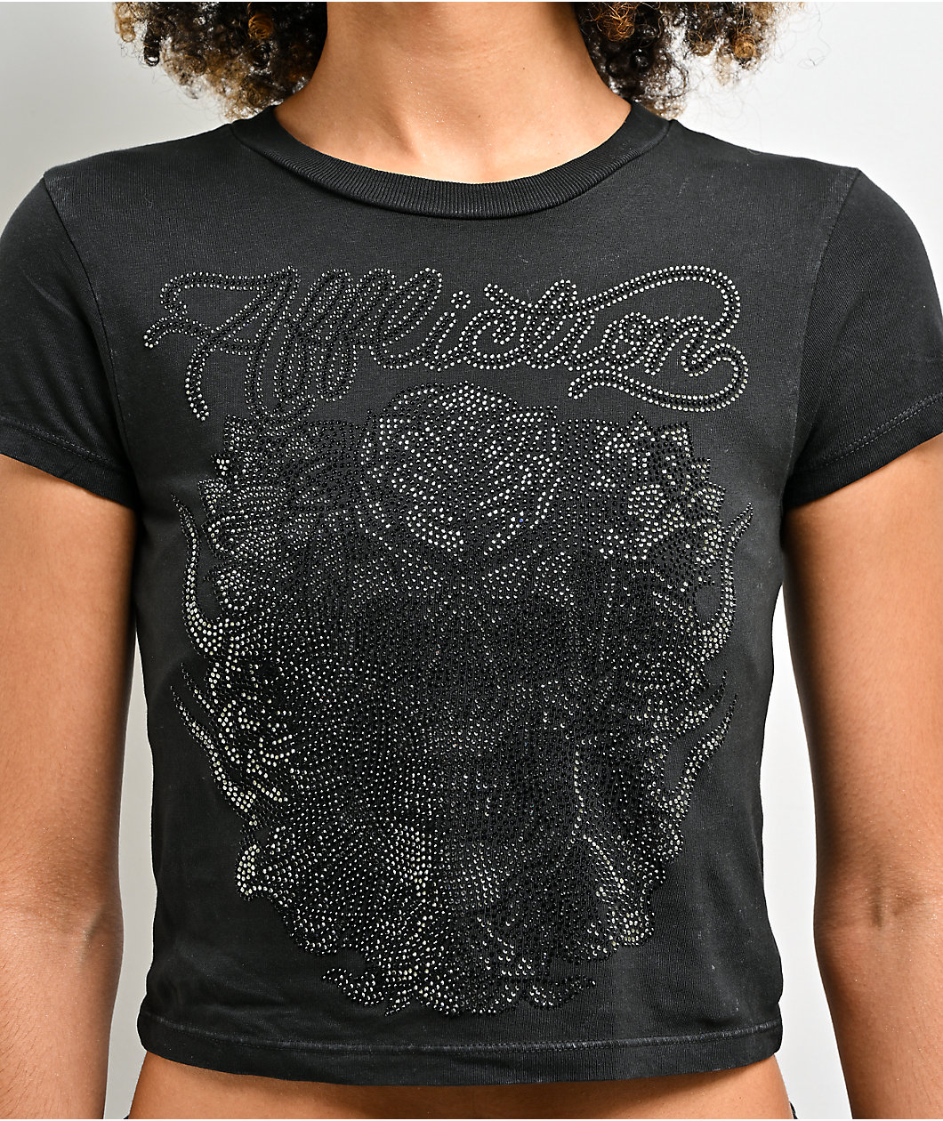 Affliction Club Chapter Black Wash Crop T-Shirt