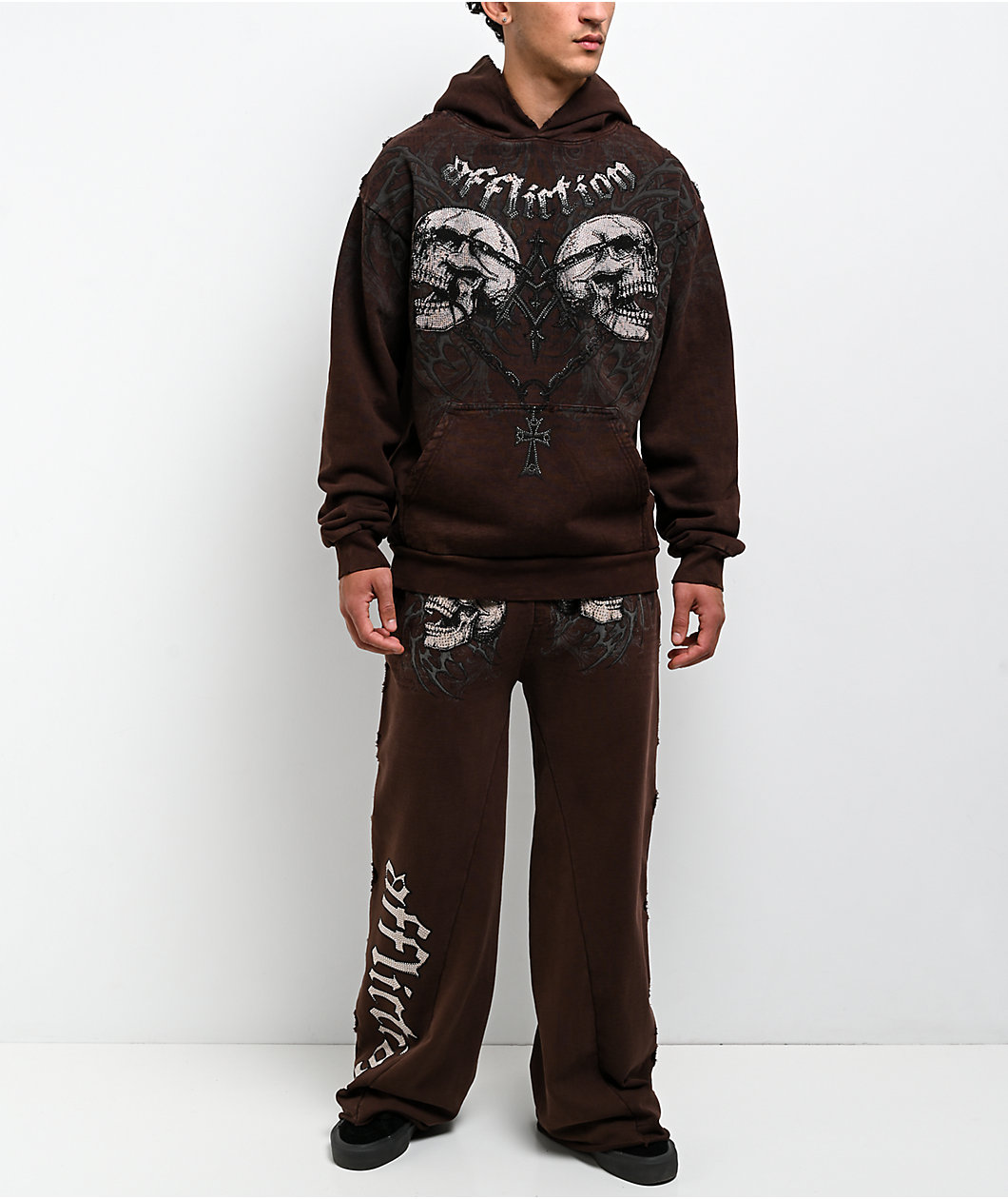 Affliction Collapse Brown Sweatpants