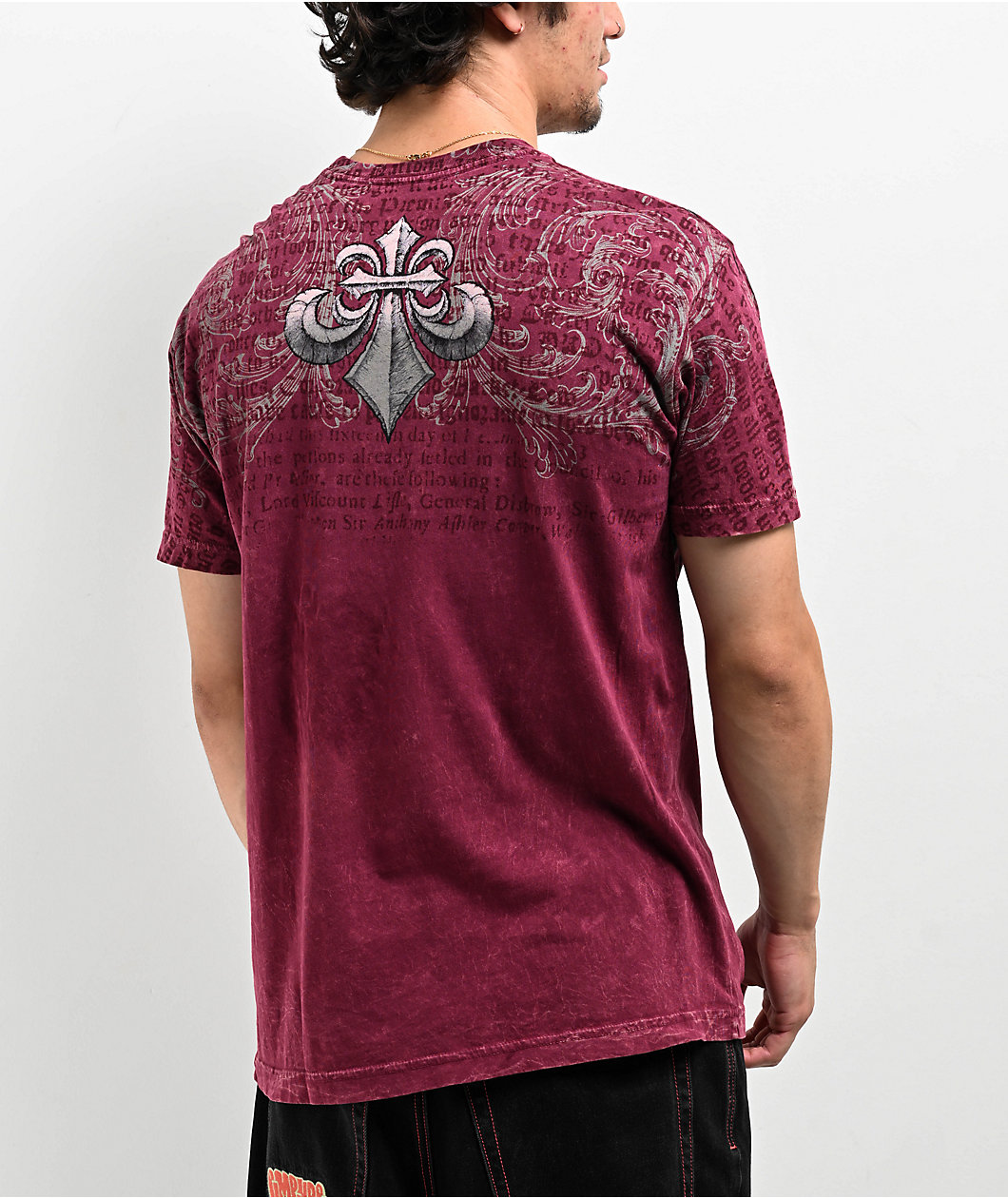 Affliction Collapse Burgundy T-Shirt