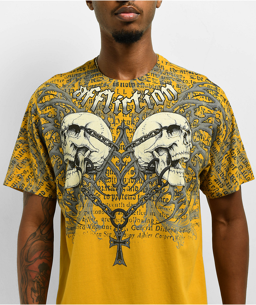 Affliction Collapse Mustard T-Shirt