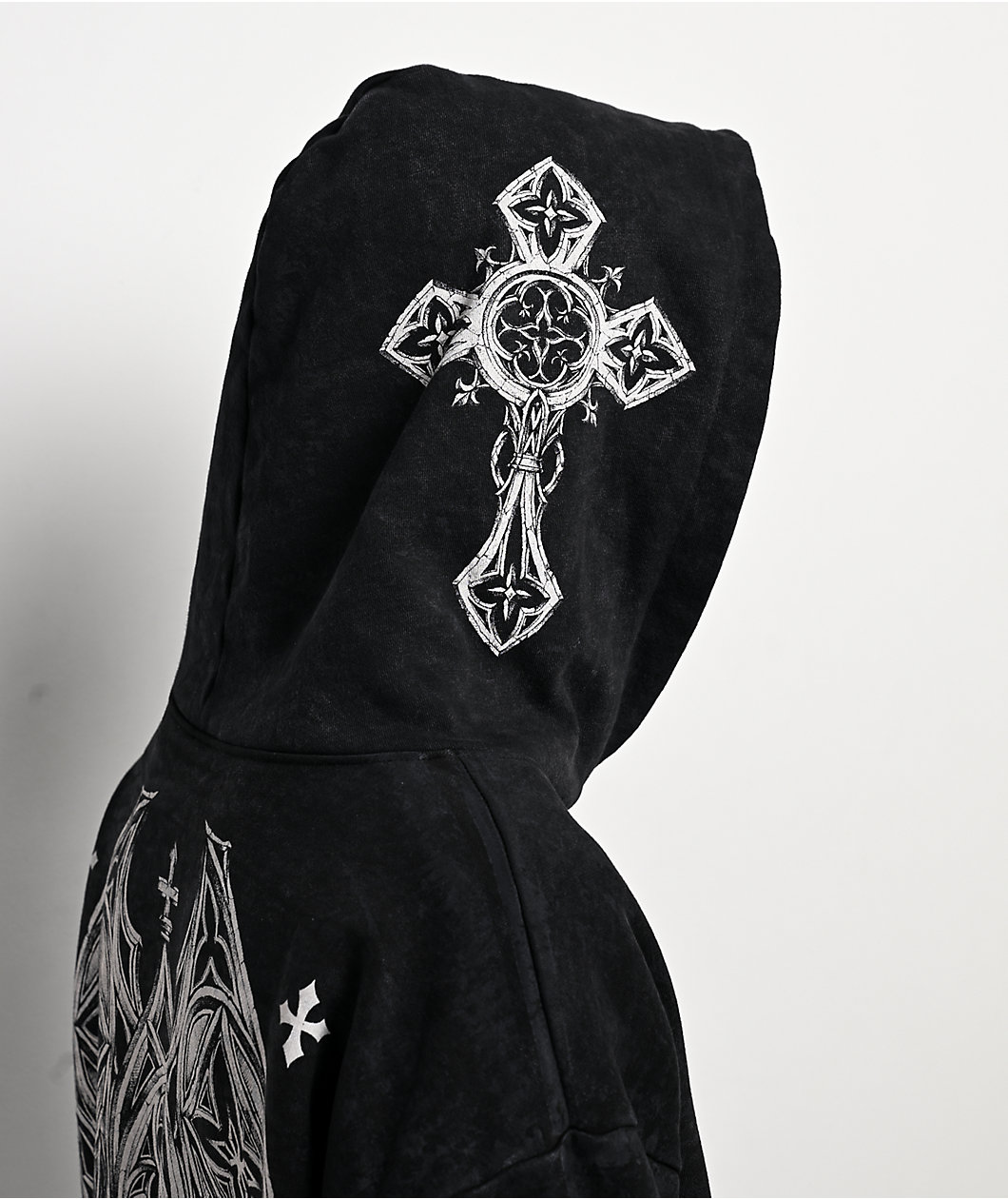 Affliction Courage Black Wash Zip Hoodie