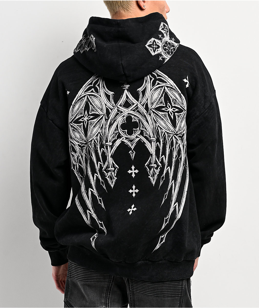 Affliction Courage Black Wash Zip Hoodie
