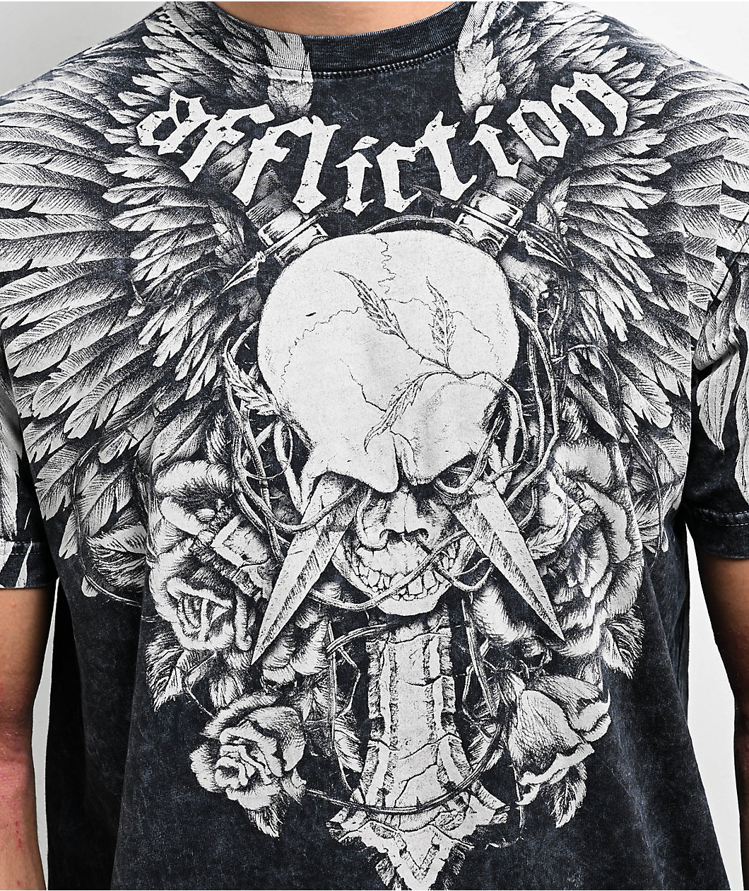 Affliction Crossed Over Black T-Shirt