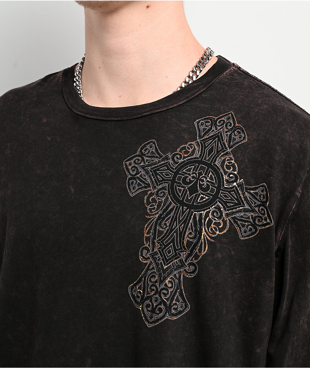Affliction Dakota Hills Brown Long Sleeve T-Shirt