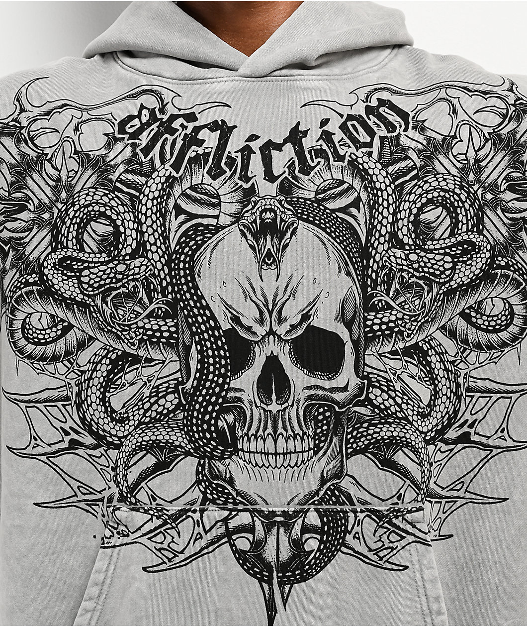 Affliction Deadly Grey Wash Hoodie