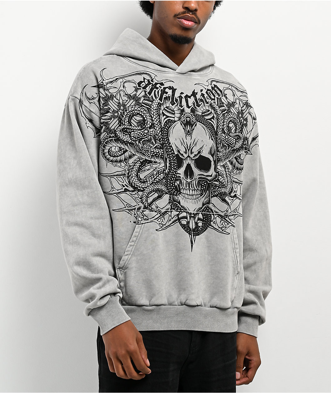 Affliction Deadly Grey Wash Hoodie