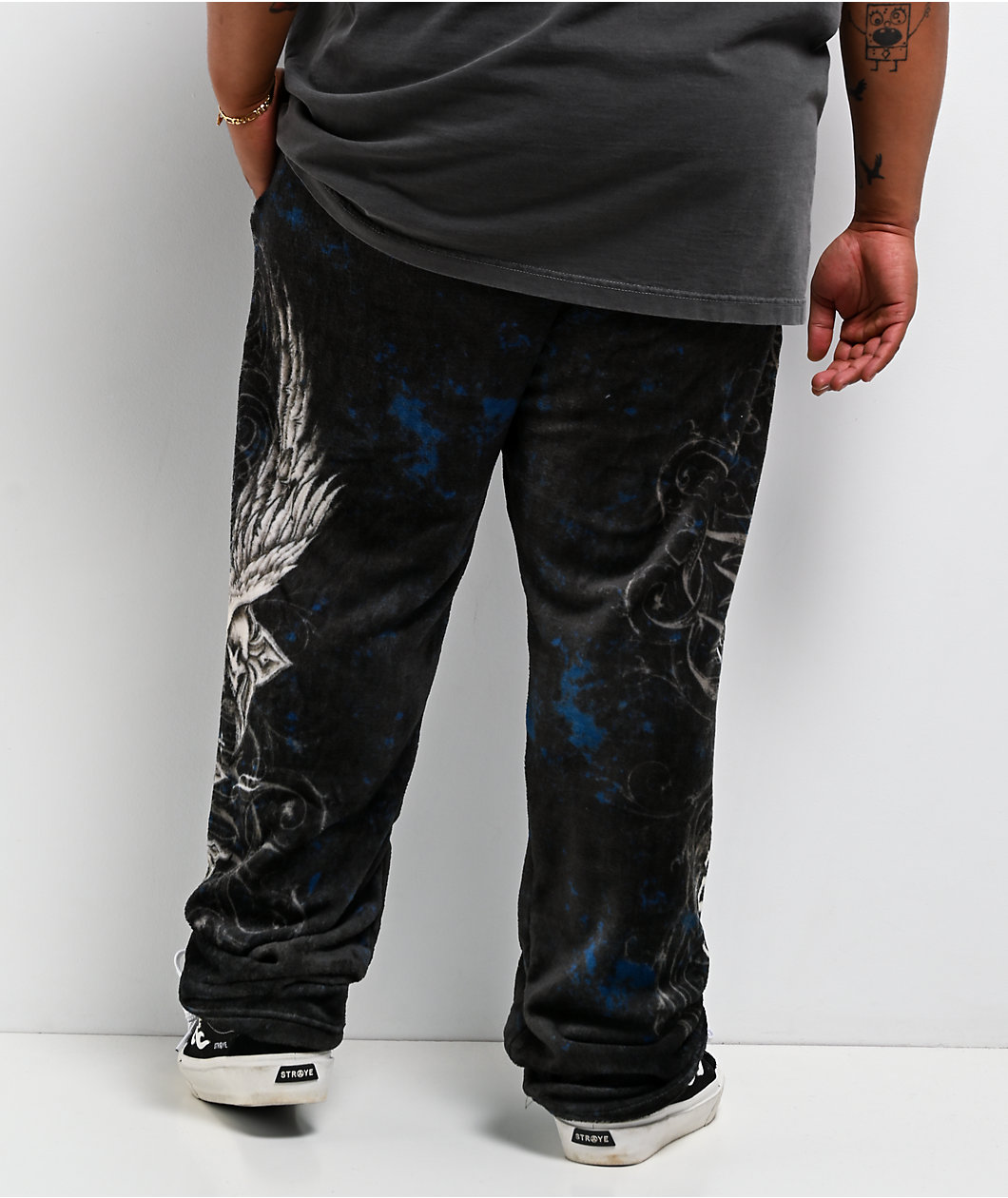 Affliction Death Eyes Black Plush Lounge Pants