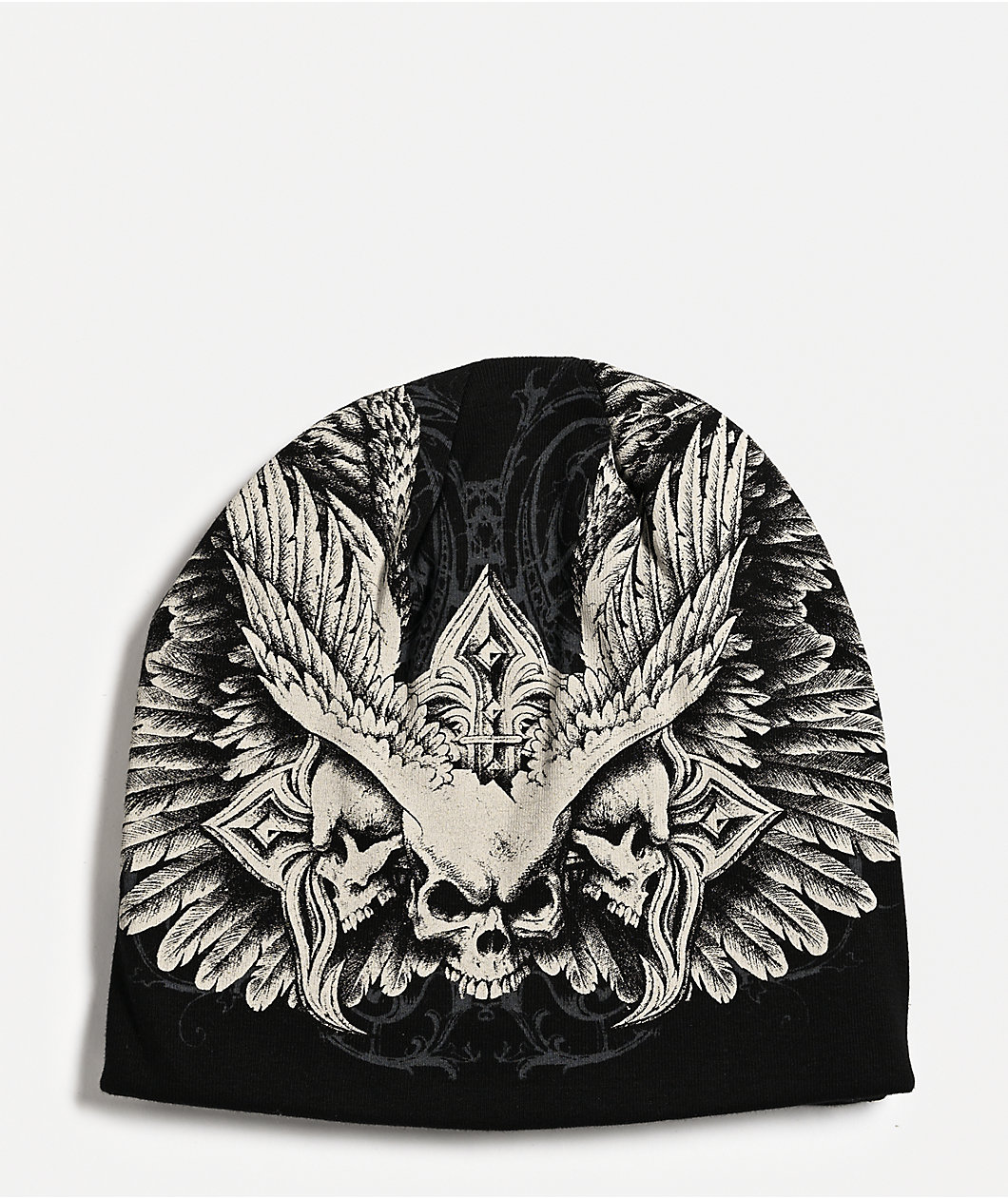 Affliction Death Eyes Black Reversible Skully Beanie