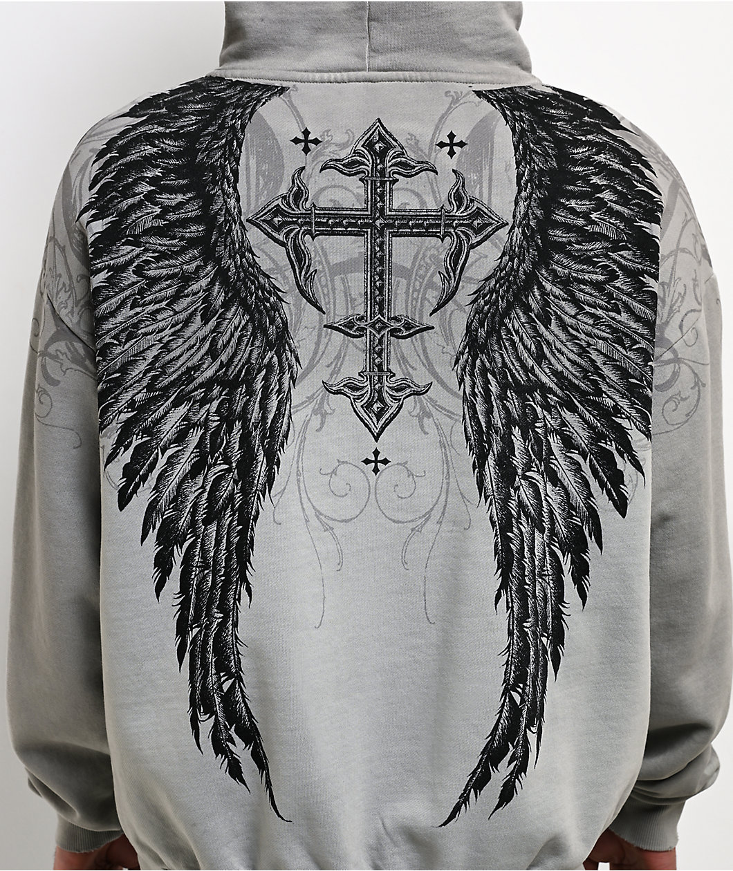 Affliction Death Eyes Grey Hoodie