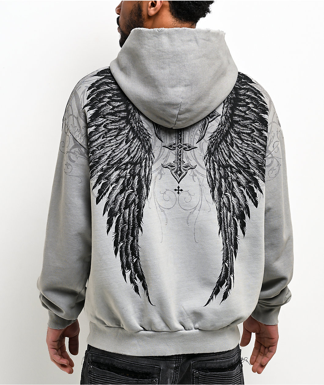 Affliction Death Eyes Grey Hoodie