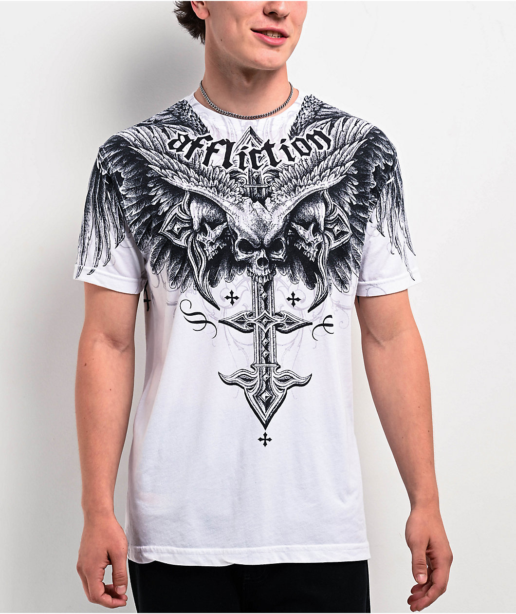 Affliction Death Eyes White T-Shirt