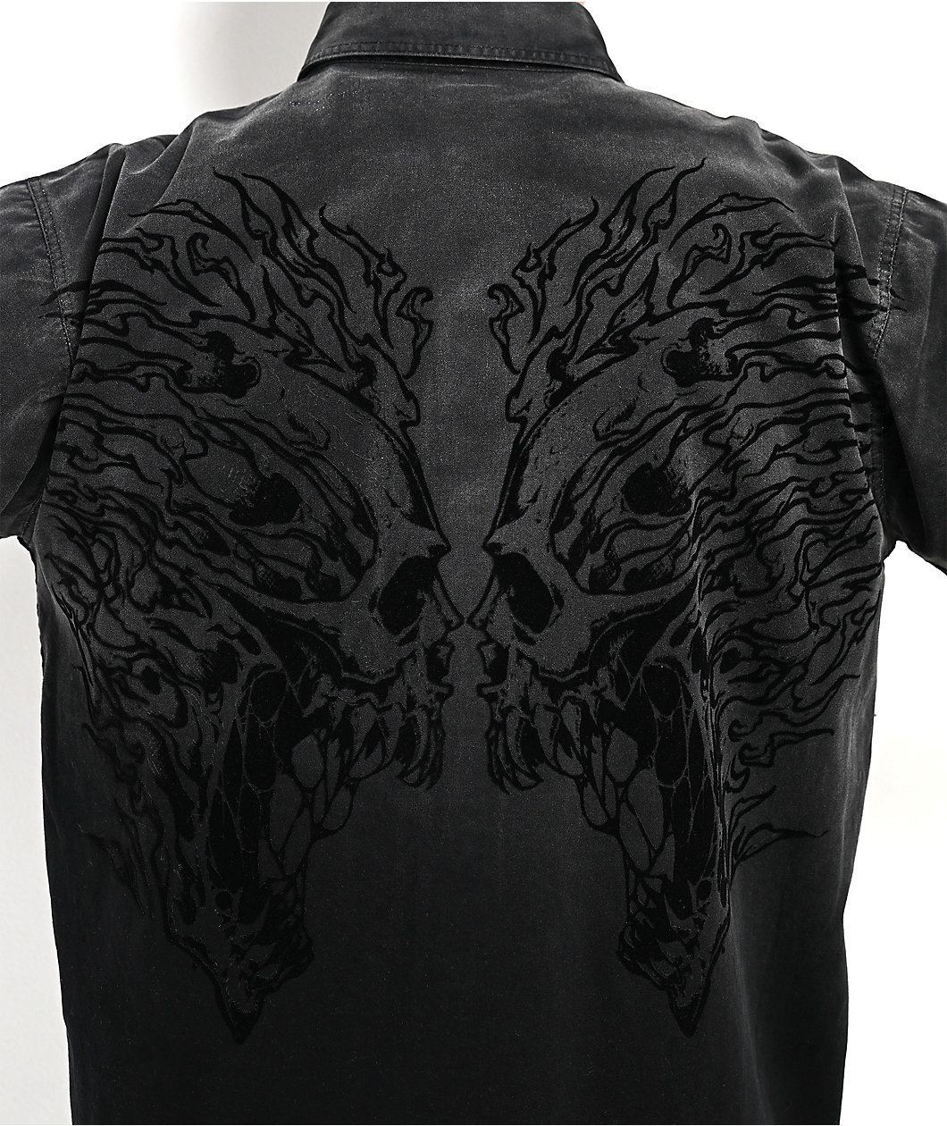 Affliction Death's Reflection Washed Black Button Up Shirt