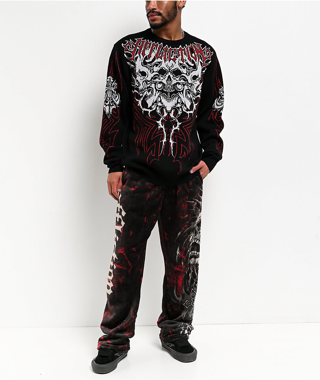 Affliction Decimation Black Plush Lounge Pants